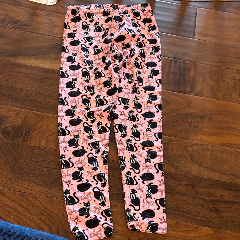 No Comment Pink Cat Print Leggings